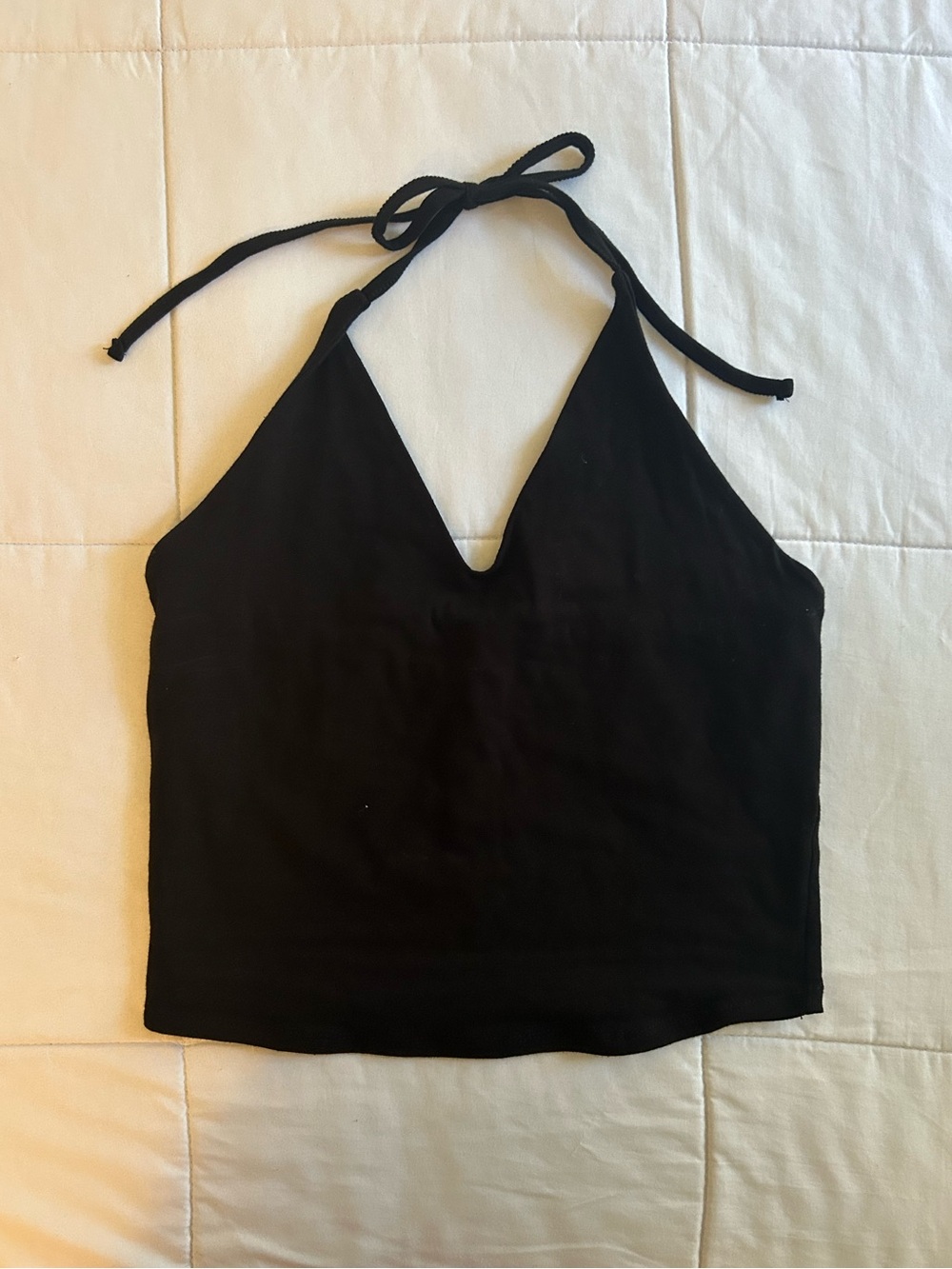 Black Tie-Neck Halter Top